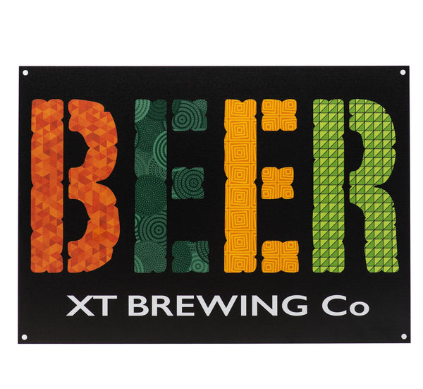 XT Brewing Co Metal Beer Sign – Bold Graphic Design