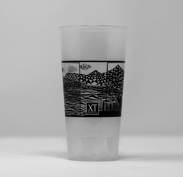 XT Brewing Co Reusable Plastic Pint Glass – Scenic Graphic Edition (568ml)