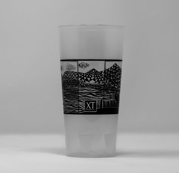 XT Brewing Co Reusable Plastic Pint Glass – Scenic Graphic Edition (568ml)